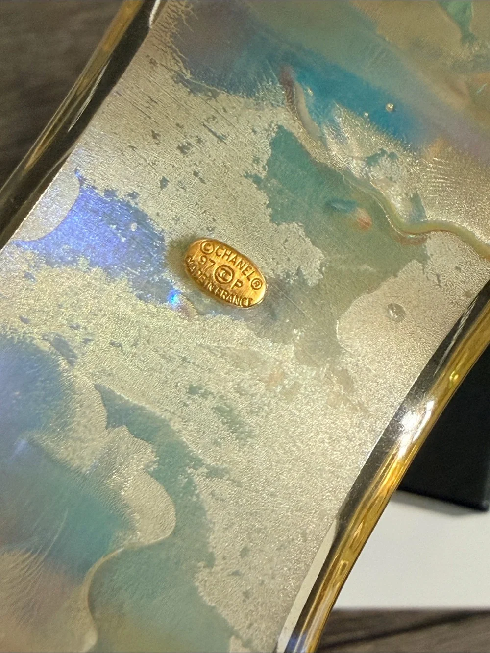 Chanel Statement Iridescent Cuff Bracelet